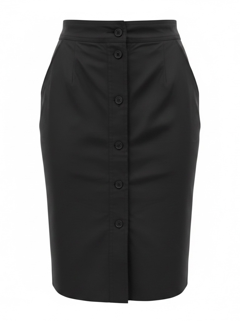 SYT Reuven vintage y2k made in Italy Black button Pencil mini midi Skirt Size 44